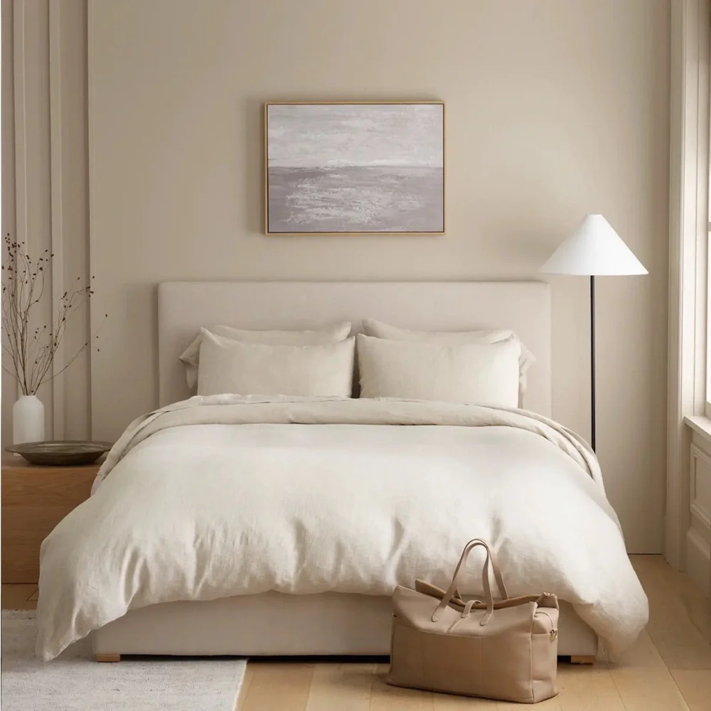 QUINCE European Linen Duvet Cover Natural Chambray Set Twin 109